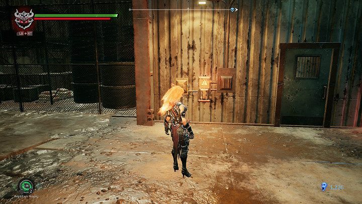 Jump on a neutral creature and jump onto the upper level of the hall - The drowned district | Darksiders 3 Walkthrough - Walkthrough - Darksiders 3 Guide