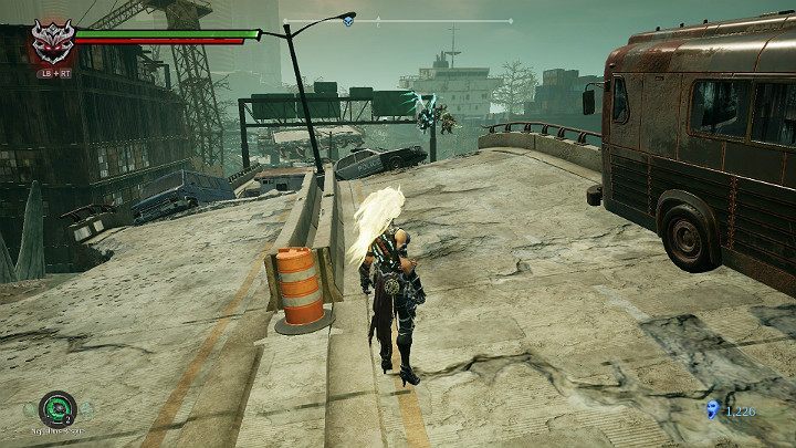 Jump onto the bridge and get ready to battle two opponents - The drowned district | Darksiders 3 Walkthrough - Walkthrough - Darksiders 3 Guide