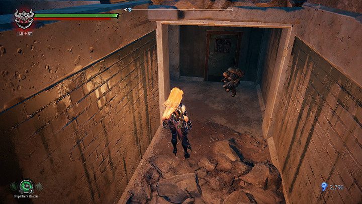 Jump above the wall and save the first man in Forgotten Lake - Forgotten Lake | Darksiders 3 Walkthrough - Walkthrough - Darksiders 3 Guide