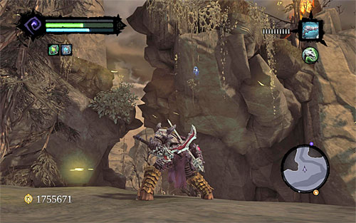 2) The stone is lying on the rocks above the passage leading south, towards the Scar (one of the optional dungeons) - Mystic Stonebites locations - Forge Lands - Sticks and Stones - Darksiders II - Game Guide and Walkthrough