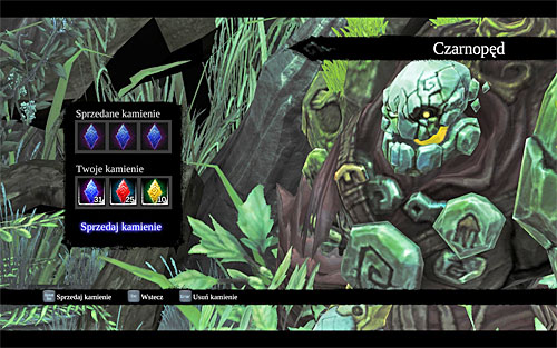 When the trade window opens, select which stones you want to sell by placing them in three available slots - Finding the stonebites - Sticks and Stones - Darksiders II - Game Guide and Walkthrough