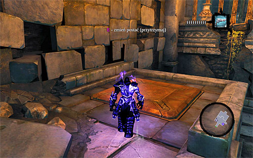 Send each of Death's halves over to the two pressure plates pictured on the above screenshots - this will raise the platform on which the fossilized Death is standing - Forge Lands - Other Locations - Additional Locations - Darksiders II - Game Guide and Walkthrough