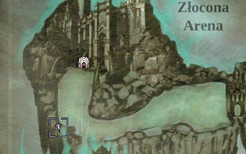 1) The relic lies behind the rocks, close to the entrance to the Gilded Arena - Relics of Renagoth locations - Lost Relics - Darksiders II - Game Guide and Walkthrough