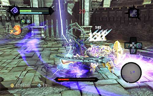 Another surprise waits after the boss loses around 2/3 of his health - he'll summon an Undead General, BUT despite the protective barrier he'll still keep attacking you - Defeat the Soul Arbiter - The Chancellor's Quarry - Darksiders II - Game Guide and Walkthrough