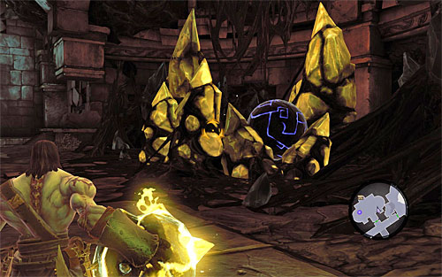 Now we can devote our complete attention to the puzzle - Restore the Fire of the Mountain (2) - The Fire of the Mountain - Darksiders II - Game Guide and Walkthrough