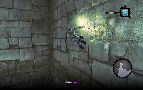 Another step involves wall-running, but this time you'll have the first opportunity to test jumping to the adjacent wall - Restore the Tears of the Mountain (1) - The Tears of the Mountain - Darksiders II - Game Guide and Walkthrough