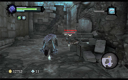 Next, enter the tunnel leading west (the above screen) and deal with a group of Savage Prowlers - Restore the Tears of the Mountain (2) - The Tears of the Mountain - Darksiders II - Game Guide and Walkthrough