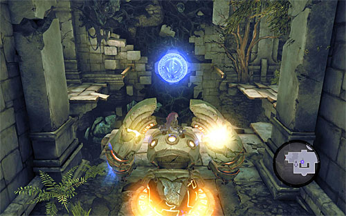 Dismount and go back to the Construct used to move the elevator - Wake the Construct (2) - To Move a Mountain - Darksiders II - Game Guide and Walkthrough