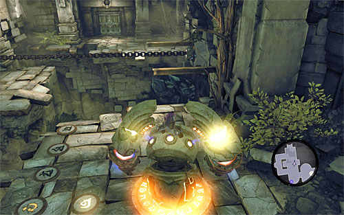 Dismount the Construct and go back to the other one, the one used to lower the grate - Wake the Construct (2) - To Move a Mountain - Darksiders II - Game Guide and Walkthrough