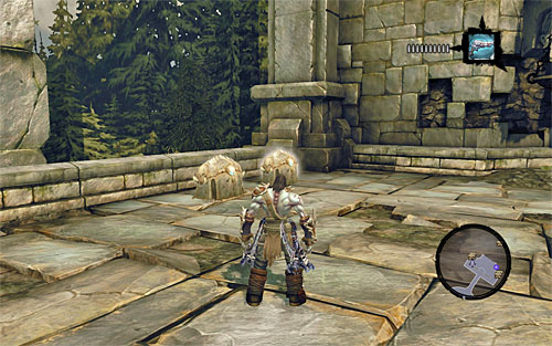 Examine the arena thoroughly, picking up every valuable item you see - Wake the Construct (3) - To Move a Mountain - Darksiders II - Game Guide and Walkthrough