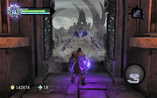 Eliminate the skeleton occupying the balcony, and take a look into the chest - Find the Eternal Throne (2) - The Lord of Bones - Darksiders II - Game Guide and Walkthrough