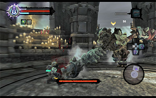 I recommend paying much closer attention to the head attack of sorts (the above screen), in which the boss thrusts out his spine - Boss 12 - Bone Giant - Judicator - Darksiders II - Game Guide and Walkthrough