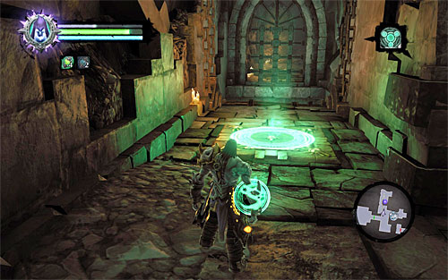 Get rid of Undead Scarabs in the area, then locate a new summoning circle and use Interdiction to summon both Dead Lords - Survive the Psychameron (1) - Basileus - Darksiders II - Game Guide and Walkthrough