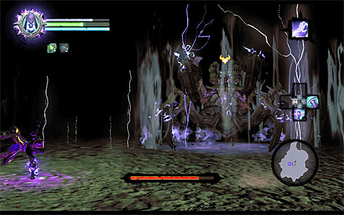 Similarly to Basileus, Achidna also likes to jump and charge at you with great speed, though due to its huge sizes these attacks are not easy to dodge - Boss 13, 14 - Basileus, Achidna - Basileus - Darksiders II - Game Guide and Walkthrough