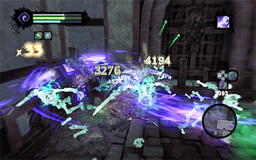 Step onto another platform and put up the last fight - Explore the City of the Dead - upper levels (1) - The City of the Dead - Darksiders II - Game Guide and Walkthrough