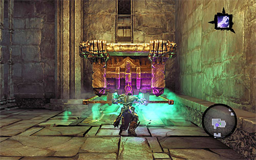 Jump down from the platform and move it to the single pressure plate - Explore the City of the Dead - upper levels (2) - The City of the Dead - Darksiders II - Game Guide and Walkthrough