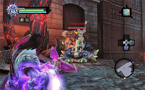 After you reach the crossroads, you will be, for the first time, attacked by a huge beast called the Suffering that will appear to your left - Find the first part of the Rod - The Rod of Arafel - Darksiders II - Game Guide and Walkthrough