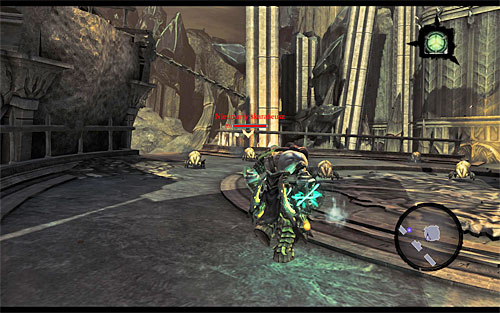 Start exploring the area by checking out the chest and picking up a Soul Arbiter's Scroll - Find Samael - eastern part of the Black Stone - The Lord of the Black Stone - Darksiders II - Game Guide and Walkthrough