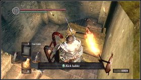 At the bottom you can unlock a shortcut to a bonfire - Undead Burg - A bridge with Wyvern | Walkthrough - Walkthrough - Dark Souls Game Guide & Walkthrough