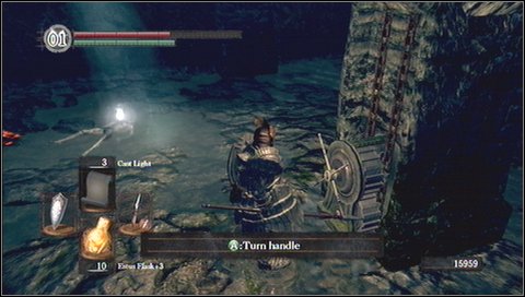 Next to the mechanism youll find a hidden passage - hit the wall to open it - Bonus - Painted World of Ariamis - p. 2 | Walkthrough - Walkthrough - Dark Souls Game Guide & Walkthrough