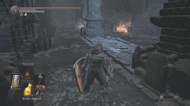 Once below, watch out for enemies and remember that the ball will occasionally roll down from the stairs. - Catacombs of Carthus - Walkthrough - Dark Souls III Game Guide & Walkthrough