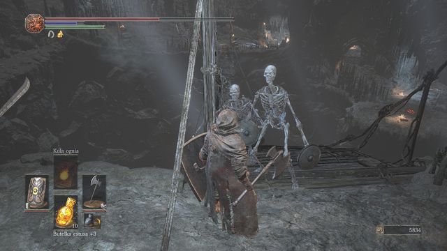 As soon as you run through the bridge, hit the pole to destroy the construction. - How to get to Smoldering Lakes? - Questions and answers - Dark Souls III Game Guide & Walkthrough