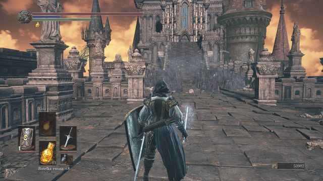 There are opponents hiding behind the barricades. - Grand Archives - rooftops - Walkthrough - Dark Souls III Game Guide & Walkthrough