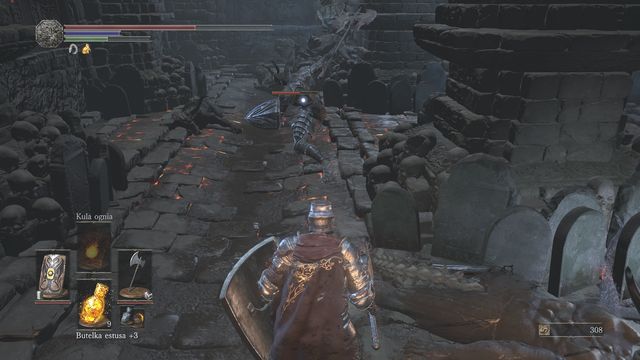 The knight will fall to the room after destroying the illusory wall. - Smouldering Lake - Walkthrough - Dark Souls III Game Guide & Walkthrough