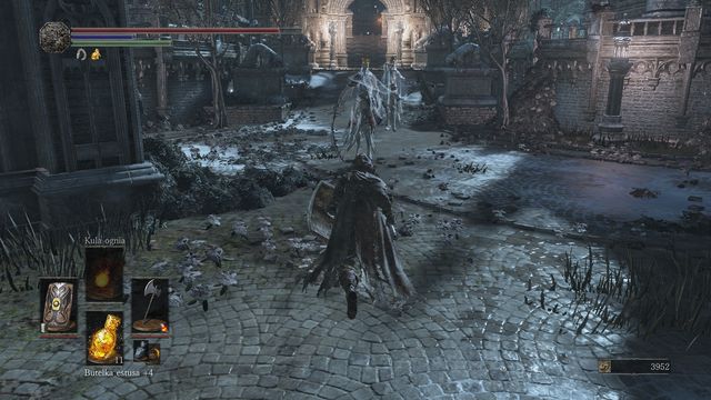 The ice knights standing at the top of the stairs, near the cathedral and the Church of Yorshka. - Irithyll of the Boreal Valley - Walkthrough - Dark Souls III Game Guide & Walkthrough