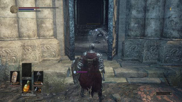 The beast wont be able to go after you and should get stuck in the door - Undead Settlement - path from the great square through the bridge (on the right) - Walkthrough - Dark Souls III Game Guide & Walkthrough