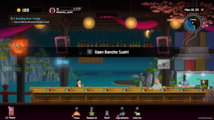 The ability to purchase and customize various elements of the bar's equipment will be unlocked quite early in the game - Dave the Diver: How to change the appearance of bar and boat? - Sushi bar - Dave the Diver Guide