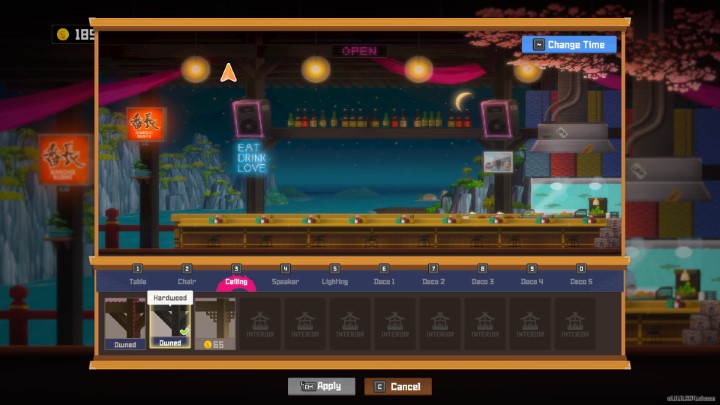 In the next menu, you'll be able to buy and choose from a range of available appearance options - Dave the Diver: How to change the appearance of bar and boat? - Sushi bar - Dave the Diver Guide