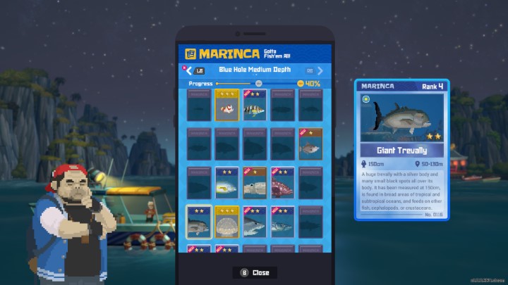 Giant Trevally is a quite large, grey fish inhabiting the Blue Hole - Dave the Diver: How to get Giant Trevally Fin? - Fishing - Dave the Diver Guide