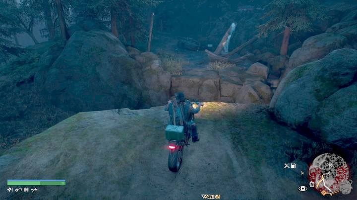 Another case occurs when you need to jump over the abyss using a motorcycle to get into the vicinity of helicopter wreckages. - Days Gone: Activities types - World Atlas - Days Gone Guide