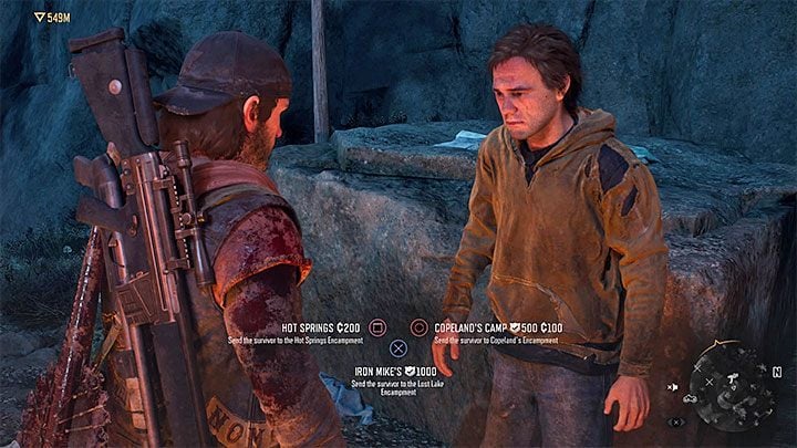 After rescuing the civilians, you have to decide where to send them - Days Gone: Where to send Survivors/saved people? - Exploration - Days Gone Guide