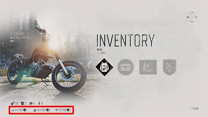 The current status of funds in individual camps can be check easily in the inventory - Days Gone: Why cant I spend credits in the camp? - Campaign - Days Gone Guide