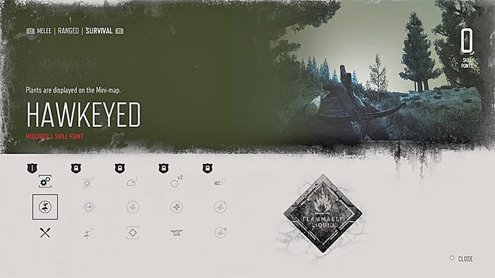 Hawkeyed - This skill causes plants to be displayed on the minimap - Days Gone: Best starting skills - Character progression - Days Gone Guide