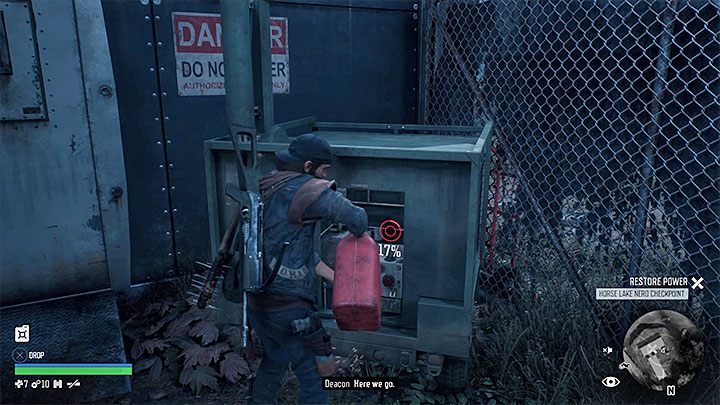 After sabotaging all the megaphones find the generator in which you want to pour the fuel - Days Gone: How to unlock the access to NERO checkpoint? - Campaign - Days Gone Guide