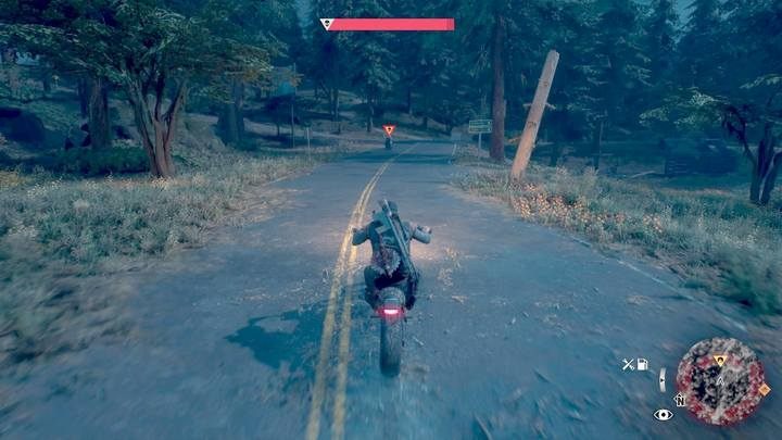 During pursuits of this type pocket SMG and nitro for motorcycle are very useful. - Days Gone: Gear Up For The Ride - walkthrough - Main storyline - Days Gone Guide