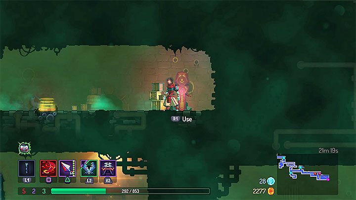 From now on you can look for places to use the rune and these are some kind of sarcophaguses similar to the one from the above picture - What Are You Rubbing at Anyway? Trophy in Dead Cells - Trophy Guide - Dead Cells Game Guide