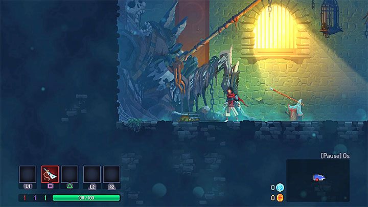 This is the starting location - The Prisoners Quarters level in Dead Cells - Game world - Dead Cells Game Guide