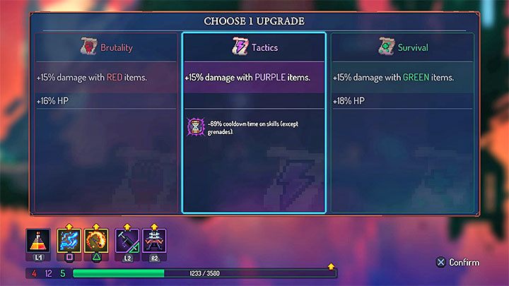 Each time you find a new scroll you can choose between two or three upgrades - How to easily get a good build in Dead Cells? - How to start? - Dead Cells Game Guide