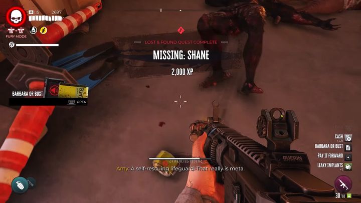 For completion of the quest, you will receive 2,000 experience points, Barbara or Bust note, and a new Slayer card - Dead Island 2: Missing Shane - Lost and found - Dead Island 2 Guide