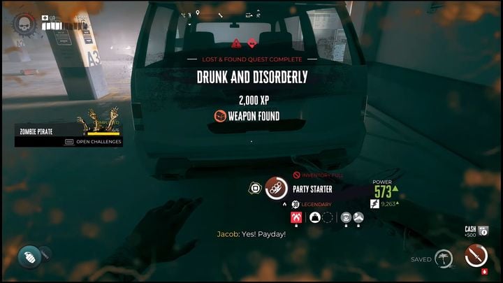 For completing the quest, you will receive 2,000 experience points and a legendary weapon, namely a brass knuckle called the Party Starter - Dead Island 2: Drunk and Disorderly - Lost and found - Dead Island 2 Guide