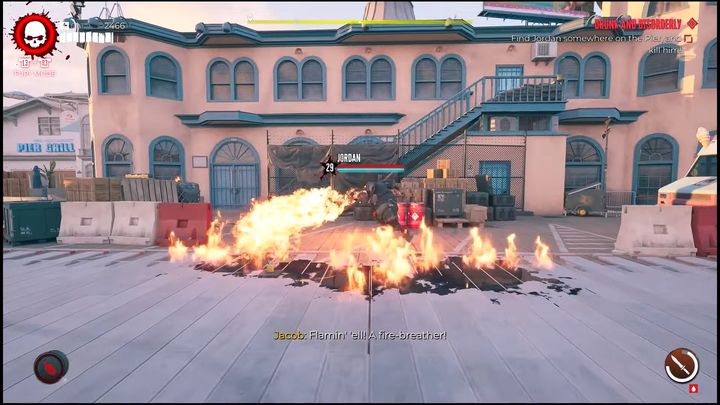 After defeating him, pick up the keys from his corpse, which will be used to open the trunk of a white SUV in Ocean Avenue - Dead Island 2: Drunk and Disorderly - Lost and found - Dead Island 2 Guide