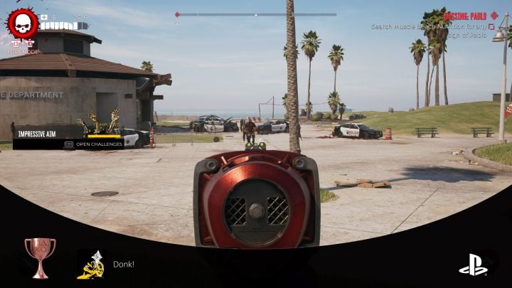 The more zombies are grouped together, the higher your chances of hitting one of them - Dead Island 2: How to throw a weapon 35 meters away? - FAQ - Dead Island 2 Guide