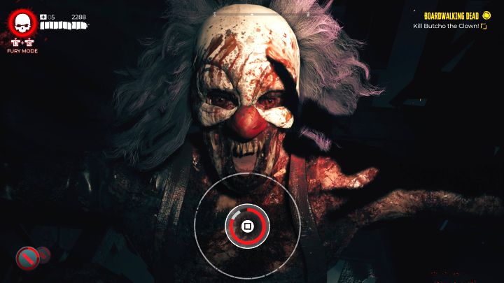 The boss mainly uses melee attacks and you should use blocks and dodges to mitigate them - Dead Island 2: How to beat Butcho the Clown? - Bosses - Dead Island 2 Guide