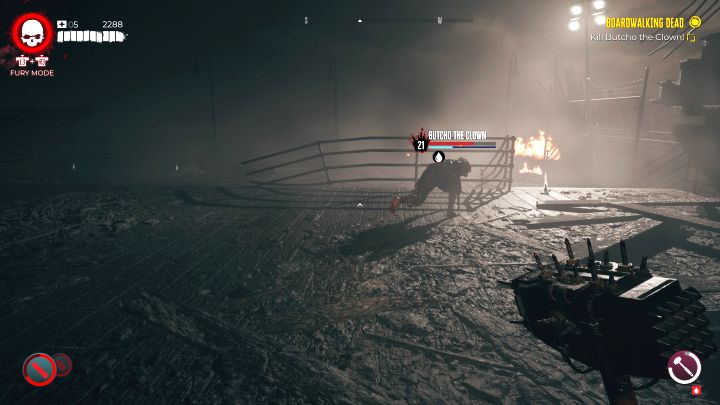 A unique feature of this battle and and other Butcher encounters is that the wounded monster will try to regenerate his health by devouring corpses - Dead Island 2: How to beat Butcho the Clown? - Bosses - Dead Island 2 Guide