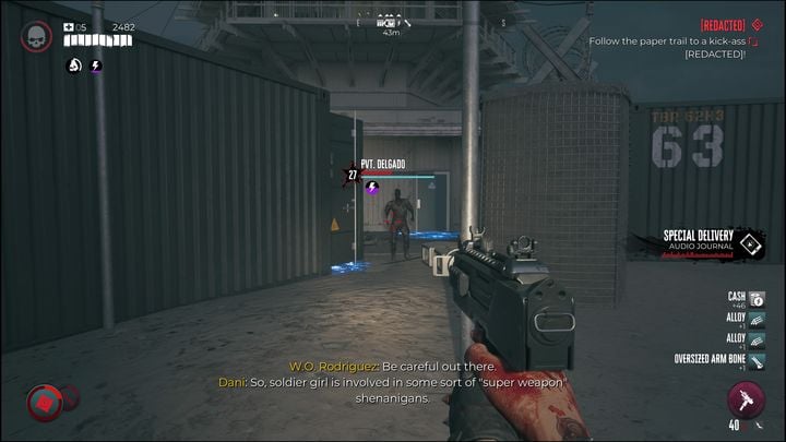 Next to container number 66 you will encounter a zombie named Pvt - Dead Island 2: Redacted - Lost and found - Dead Island 2 Guide