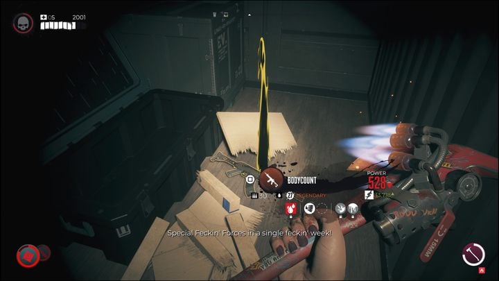 After completing the quest, you will receive 2,000 experience points and a legendary weapon - Bodycount - Dead Island 2: Redacted - Lost and found - Dead Island 2 Guide